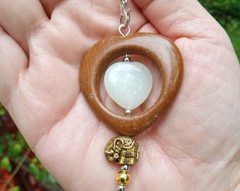 Pendulum Healerite Heart - Handmade & designed here!  Perfectly weighted, balanced healing metaphysical - exceptional quality!