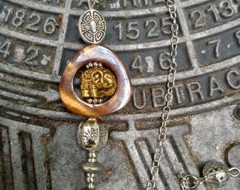 Pendulum Elephant with Mother of Pearl - Handmade & designed here!  Perfectly weighted, balanced healing metaphysical - exceptional quality!