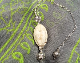 Pendulum - Sun Vortex with White Howlite. Handmade & designed here!  Perfectly weighted, balanced healing metaphysical - exceptional quality