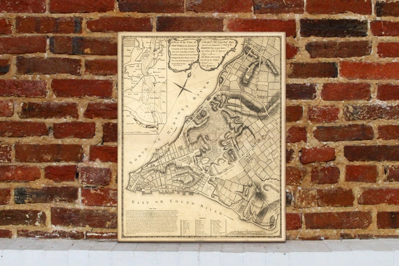 1775 New York Vintage Map Canvas Print image 1