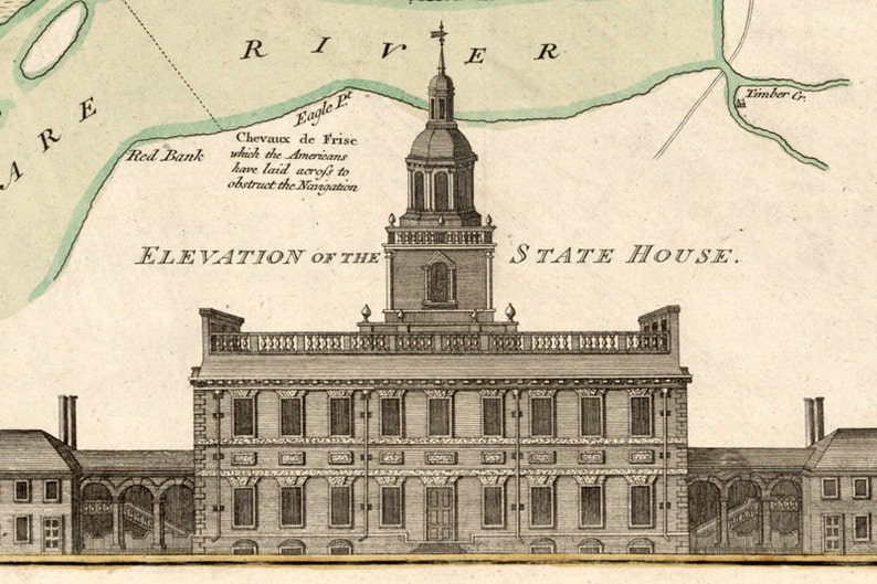 1777 Philadelphia Vintage Map Canvas Print image 3