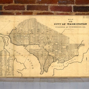 1846 Washington DC Vintage Map Canvas Print image 1