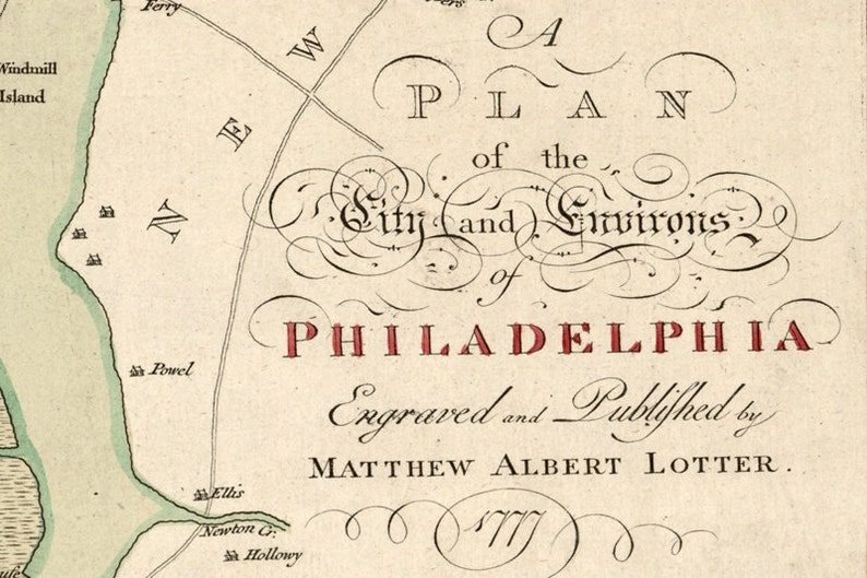 1777 Philadelphia Vintage Map Canvas Print image 4