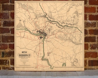 1864 Richmond Vintage Map Canvas Print
