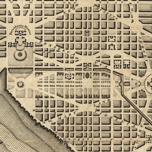 1793 Washington DC Vintage Map Canvas Print image 2