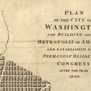 1793 Washington DC Vintage Map Canvas Print image 3