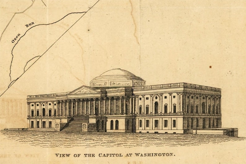 1819 Washington DC Vintage Map Canvas Print image 3