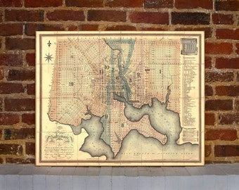 1822 Baltimore Vintage Map Canvas Print