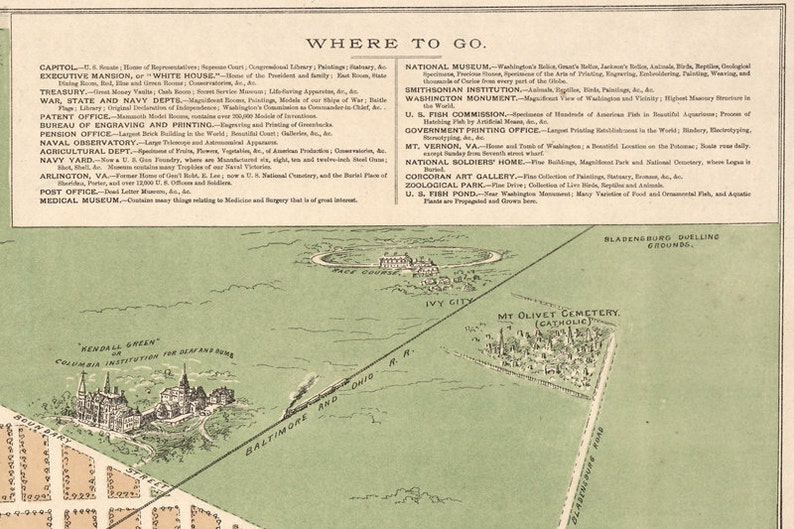 1892 Washington DC Vintage Map Canvas Print image 4