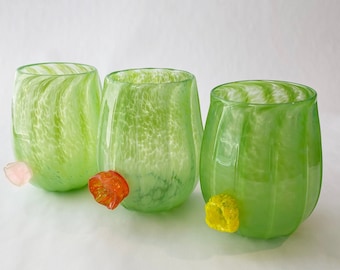 Tasse cactus avec anse fleur, verres d'été