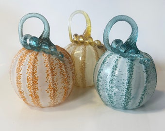 Citrouille en verre soufflé tachetée