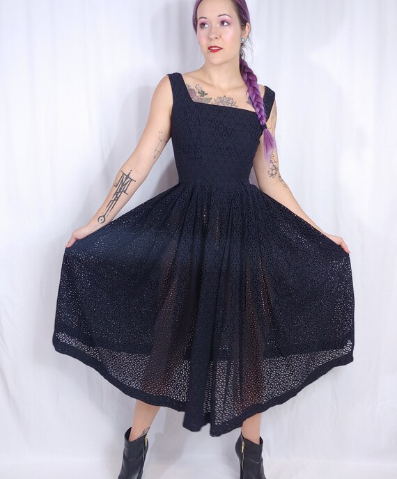 black eyelet sundress