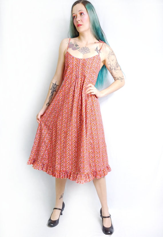 Vtg 70s Jeanette by Betsey Johnson RARE Red Blue D
