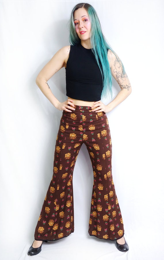 Vtg 90s Betsey Johnson Brown Gold Purple Floral Ca