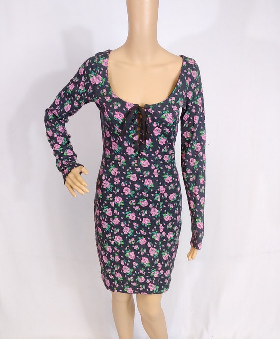 Vintage 1980/'s Betsey Johnson High Waisted Harem Punk Label Purple Floral Pants in Excellent Condition