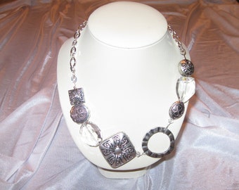 Pewter and Crystal Necklace