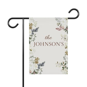 Garden Flag, Personalized House Banner, Floral Yard Decor, Custom Outdoor Sign, Spring Garden Gift