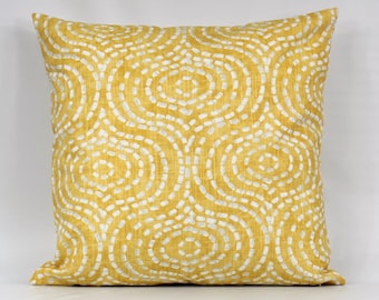 Funda de almohada amarilla, almohada decorativa amarilla, funda de almohada amarilla, funda de cojín amarilla, almohada blanca amarilla, cremallera invisible