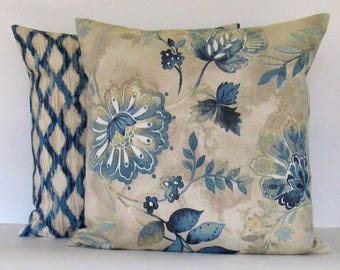 Capa de almofada azul, almofada decorativa azul, almofada de designer, almofada azul-marinho, almofada azul-marinho, almofada azul-marinho, almofada de destaque azul, capa de almofada, zíper