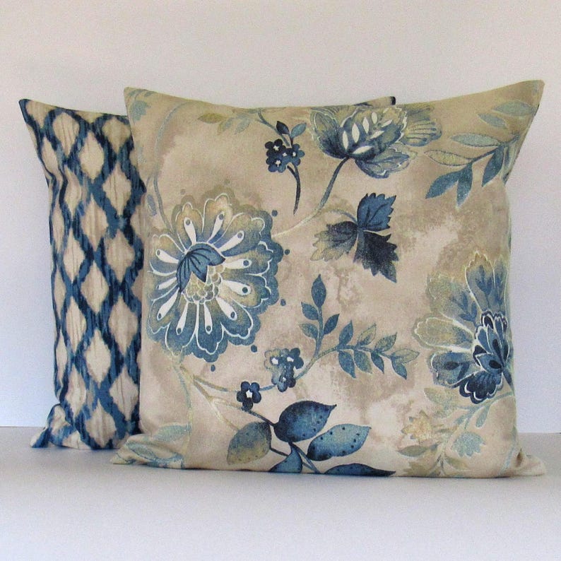 Blue Pillow Cover Blue Decorative Pillow Designer Pillow Etsy