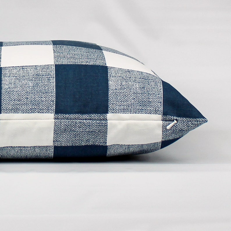 Navy Buffalo Plaid Pillow Cover Navy Buffalo Check Navy Etsy