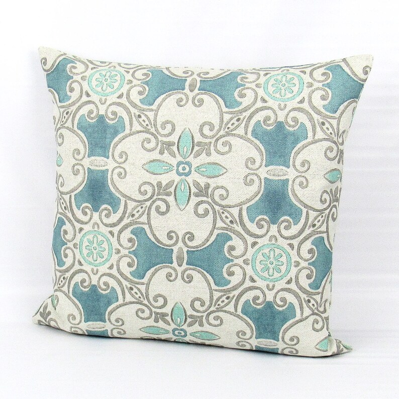 Aqua Pillow Cover Decorative Throw Pillow Teal Pillow Aqua Etsy