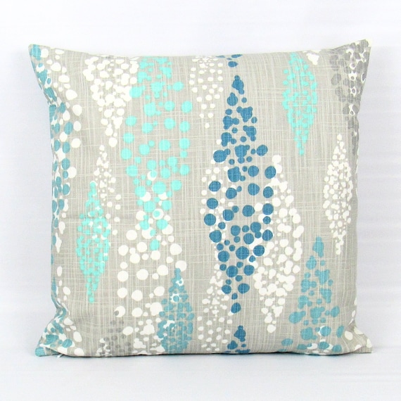 Aqua Pillow Cover, Blue Gray Pillow, Aqua Pillow, Aqua Throw Pillow, Seafoam Cushion Cover, Made To Order, Invisible Zipper Pillow