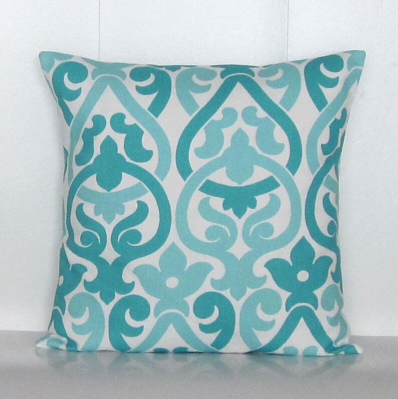 Aqua Pillow Cover Aqua Throw Pillow Cover Accent Sofa Couch Etsy