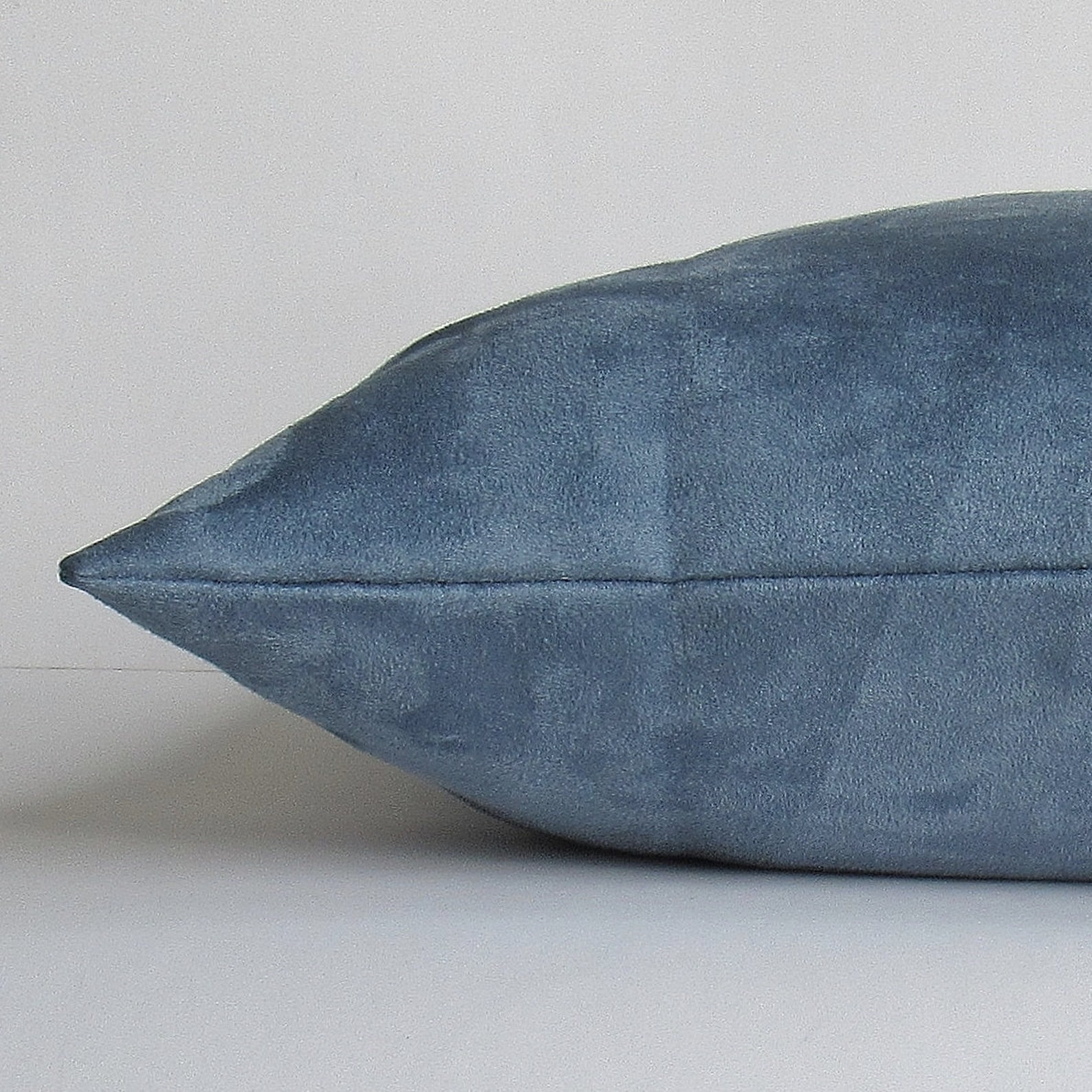 Blue Suede Pillow Cover Decorative Throw Accent Toss Sofa Bed Etsy