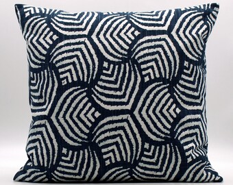 Navy Angelfish Throw Pillow Cover, Coastal Decor, Beach House Decor, Nautical Pillow Cover, Beach, Nautical, Beachy, Fish Pillow, Zipper