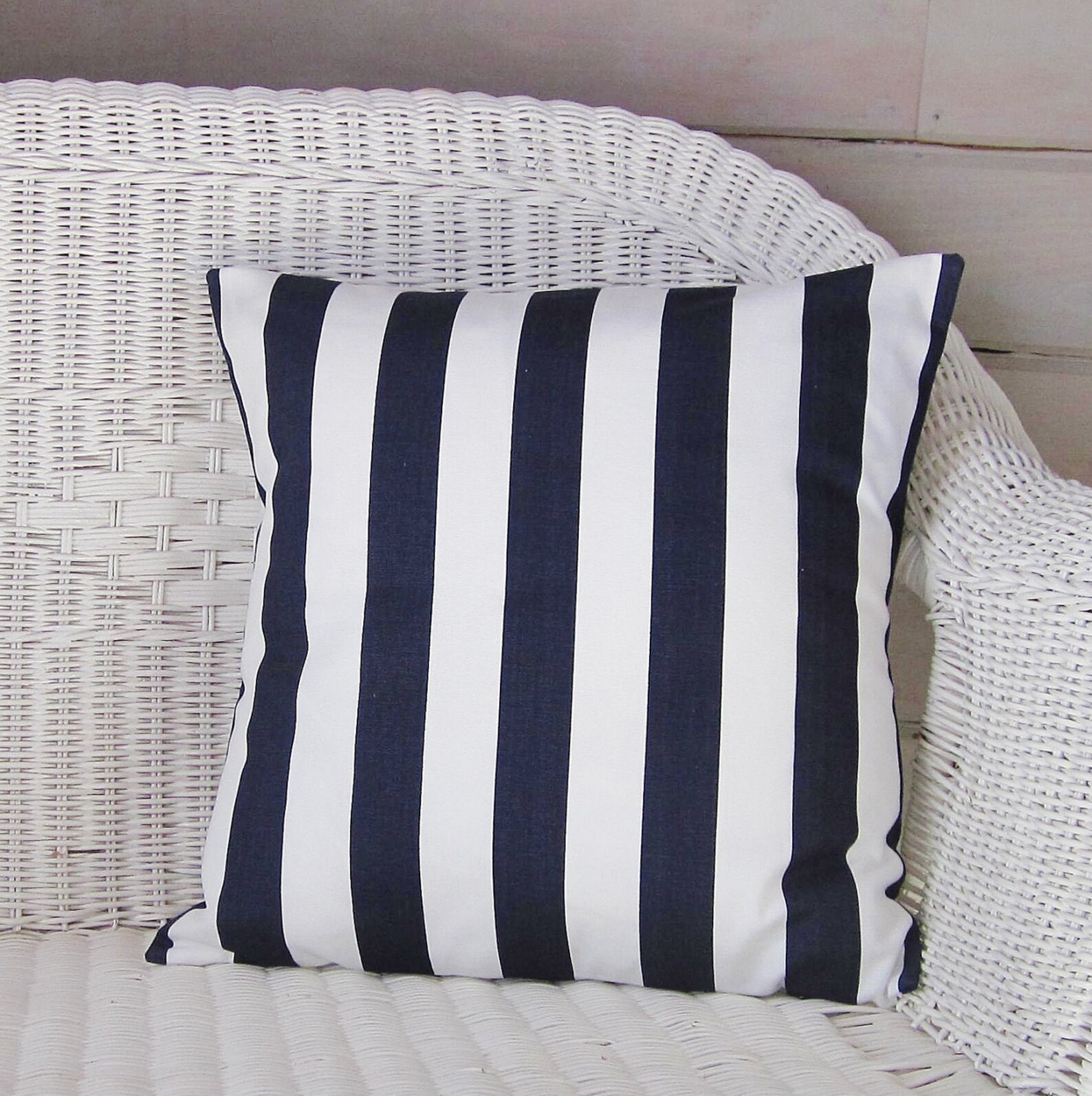 Navy Stripe Pillow Cover Decorative Throw Accent Indigo White Etsy