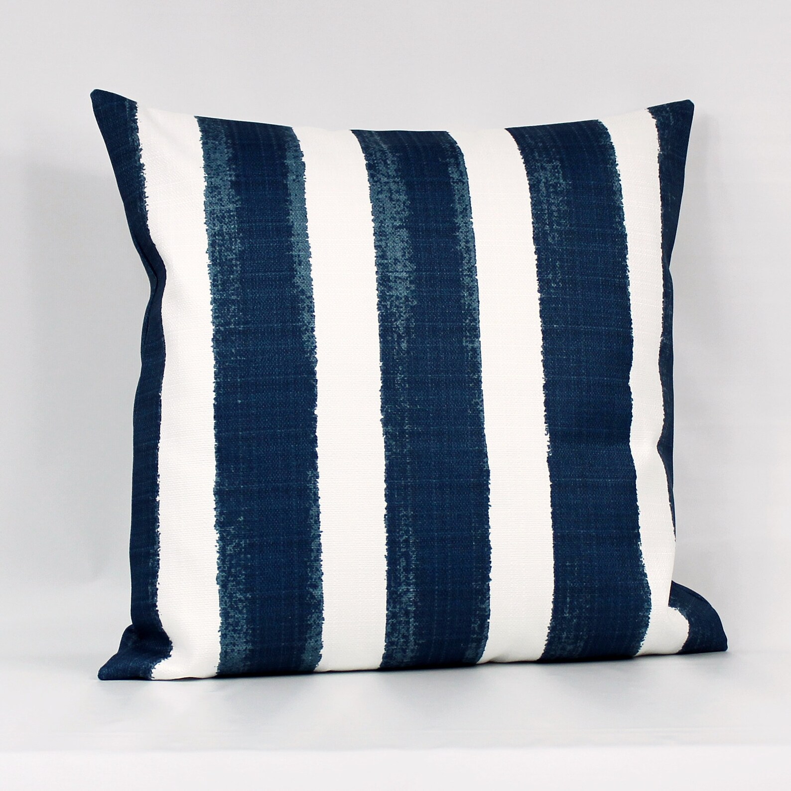 Navy Stripe Outdoor Pillow Cover Navy Blue Pillows Navy Etsy