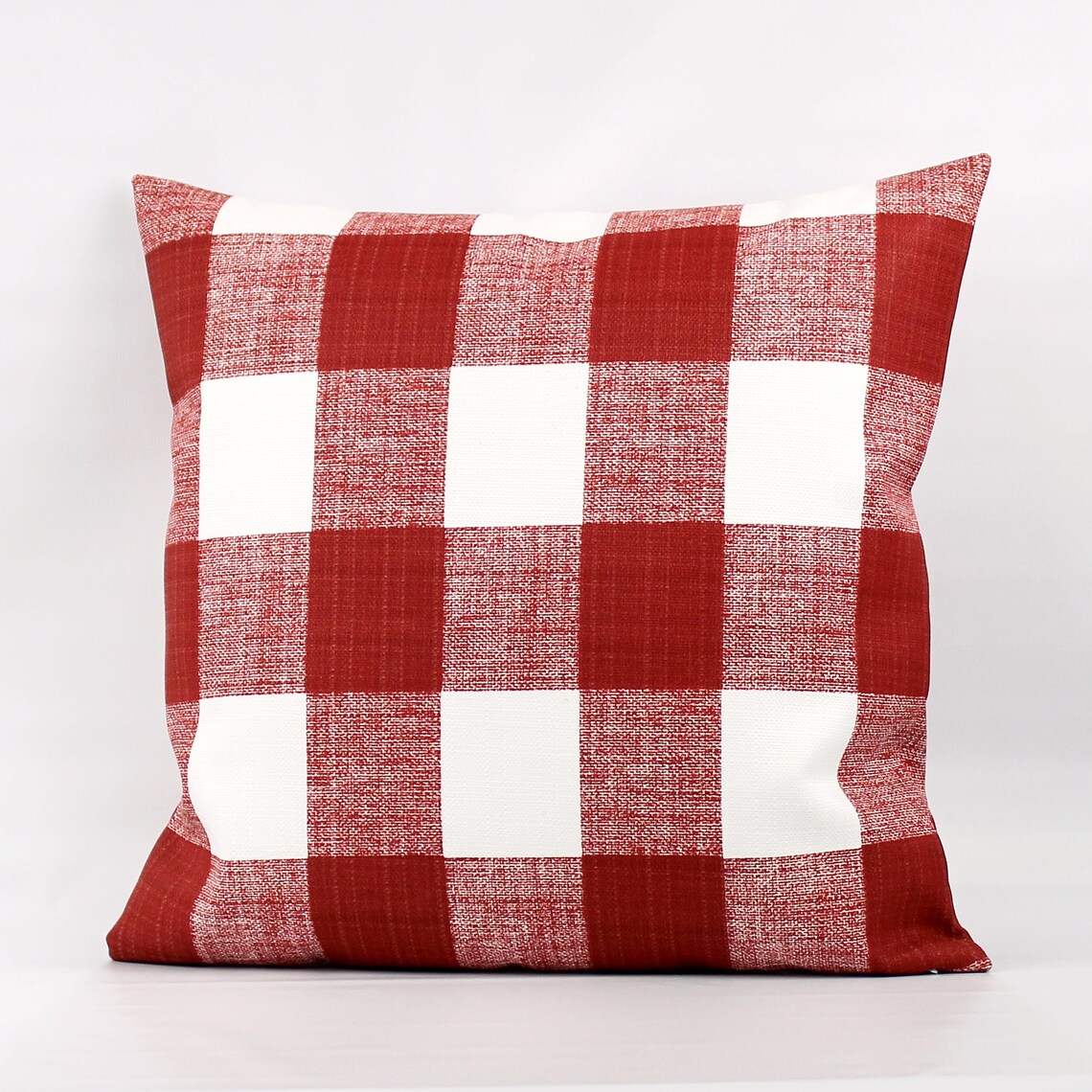 Red Outdoor Buffalo Plaid Pillow Cover Red Buffalo Check Etsy