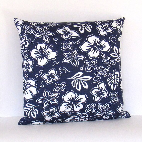 Navy Blue Floral Throw Pillow Cover Navy Tropical Pillow Navy White Pillow Cover Navy Coastal Pillow Navy White Floral Pillow Zipper Etsy Canada