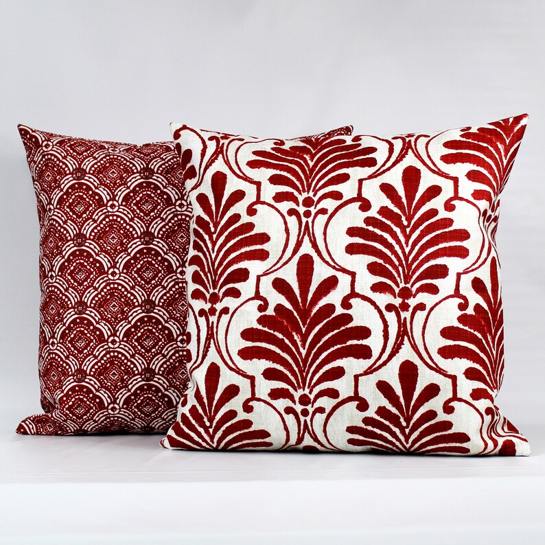 Red Outdoor Pillow Cover Burgundy Outdoor Pillow Red Etsy