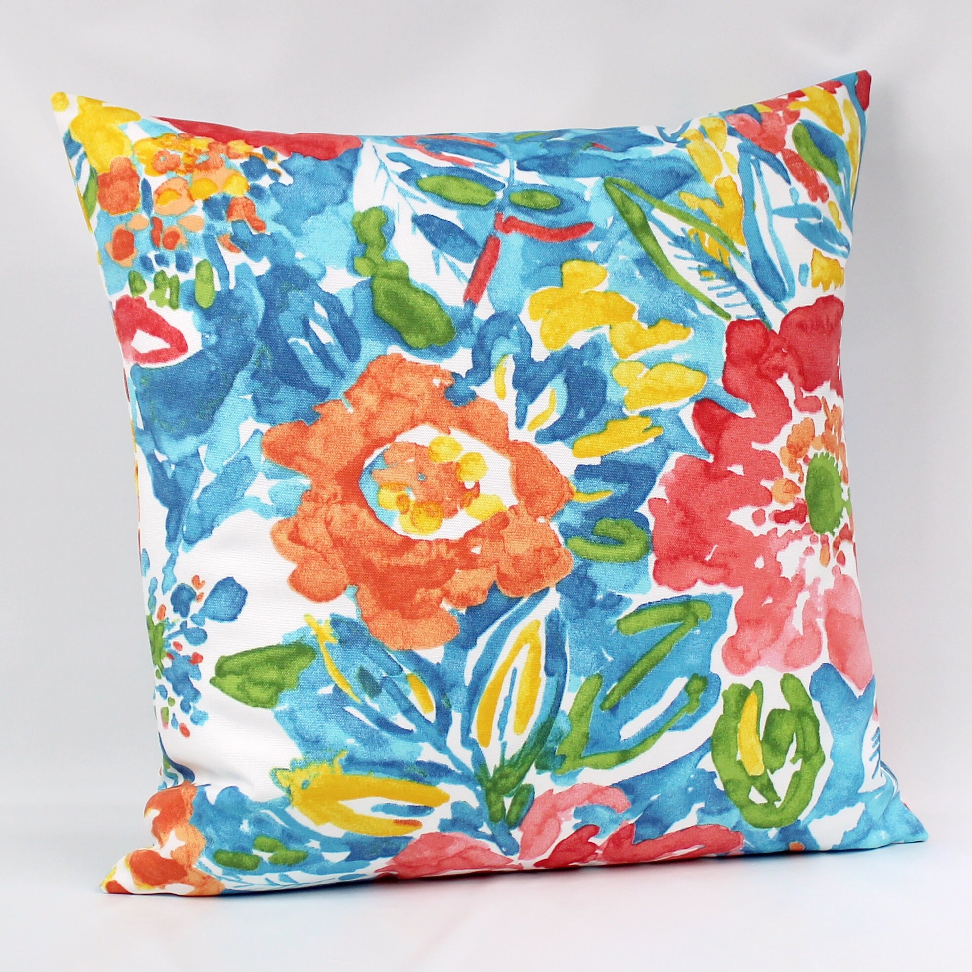 Floral Outdoor Pillow Cover Colorful Outdoor Pillow Cover Etsy
