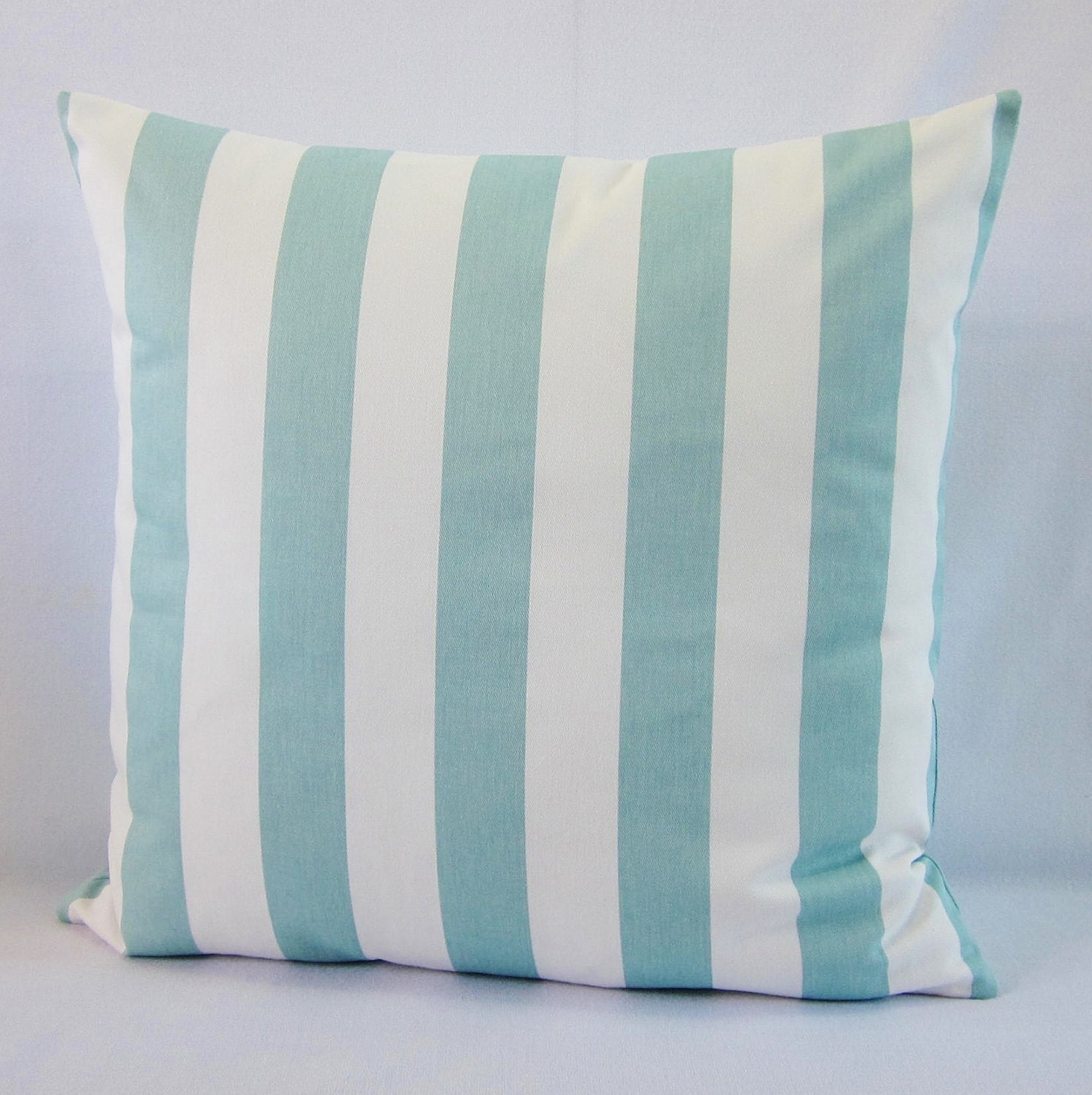 Aqua Stripe Pillow Cover Seaglass Pillow Aqua Throw Pillow Etsy