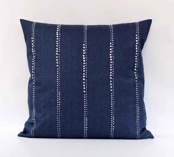 Navy Stripe Throw Pillow Cover Navy Pillow Navy White Pillow Navy Lumbar Pillow Coastal Living Beach Pillow Navy Blue Pillow Zipper Etsy