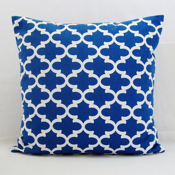 Cobalt Pillow Cover Blue Decorative Pillow Cobalt Throw Etsy