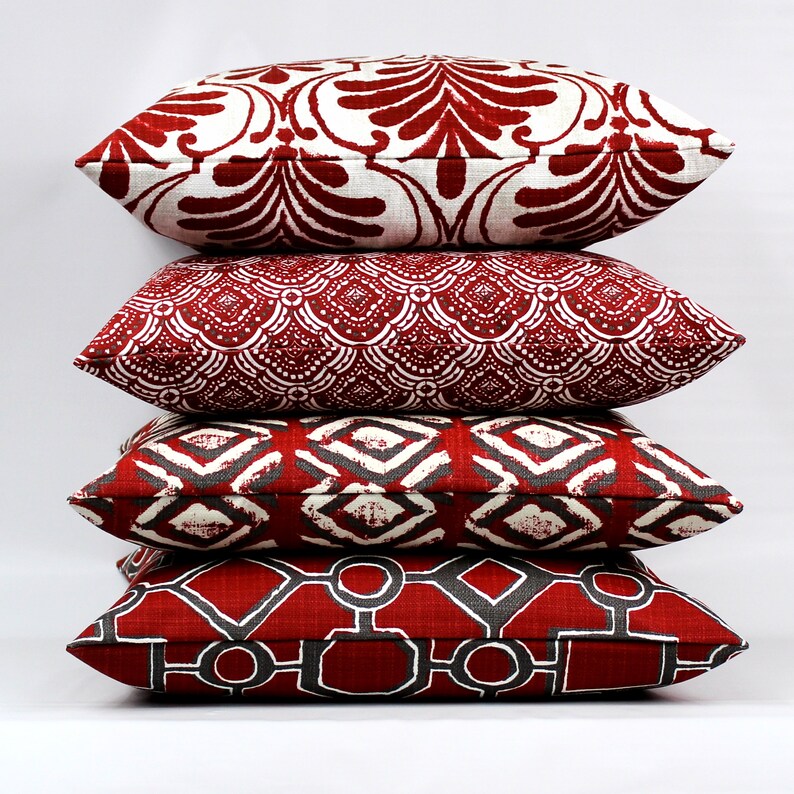 Red Outdoor Pillow Cover Burgundy Outdoor Pillow Red Etsy