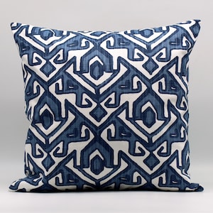 Navy Blue Throw Pillow Cover, Navy White Pillow, Blue Pillow, Navy Cushion Cover, Geometric, Coordinating Pillows, Indigo, Accent, Zipper
