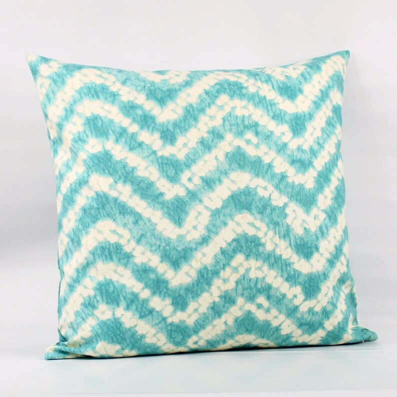 Aqua Chevron Pillow Cover Aqua Throw Pillow Aqua Pillows Etsy