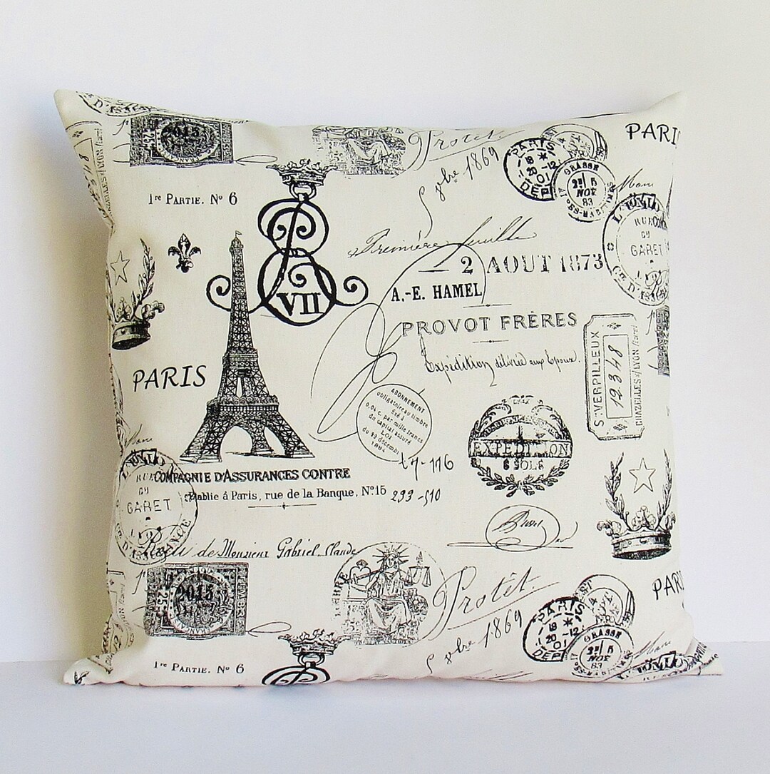 Decor MI Paris Eiffel Tower Flannel Pillow Cover - Pink Romantic Throw Cushion Case 18x18 Inches