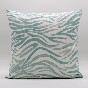 Aqua Stripe Throw Pillow Cover, Aqua Home Decor, Spa Green Pillow Cover, Designer Pillow, Coastal Decor, Aqua White Pillow, Striped, Zipper