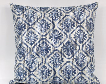 Navy Throw Pillow Cover, Blue Throw Pillow Cover, Navy Blue Pillows, Navy Pillows, Medallion Pillows, Navy Cushion Cover, Invisible Zipper