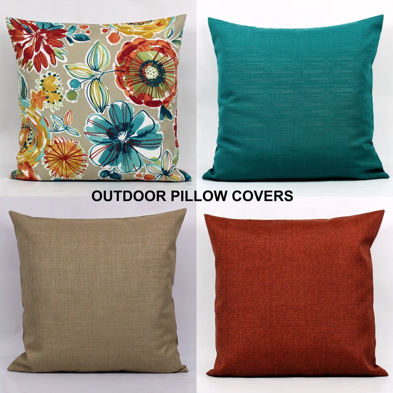Teal Outdoor Pillow Cover Teal Green Outdoor Accent Pillow Etsy