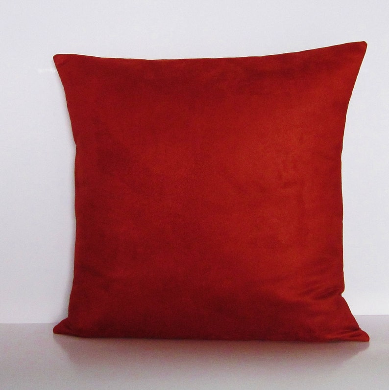 Burnt Orange Rust Suede Throw Pillow Cover Orange Suede Etsy