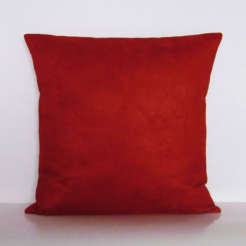 Burnt Orange Rust Suede Throw Pillow Cover Orange Suede Etsy