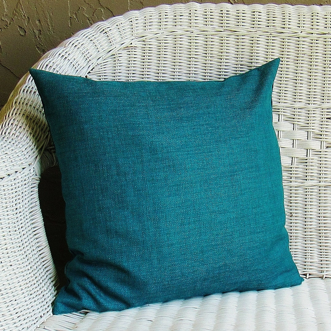 Teal Outdoor Pillow Cover Teal Porch Pillow Teal Green Deck Etsy