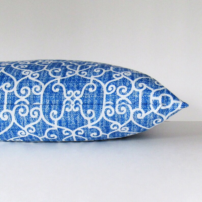 Cobalt Blue Outdoor Throw Pillow Cover Blue Outdoor Pillow Etsy